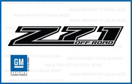 Decal Mods Z71 Offroad Truck - Calcomanías opacas negras para Chevy Silverado - FBLK (2014-2017) cabecera (juego de 2)  FG7G1