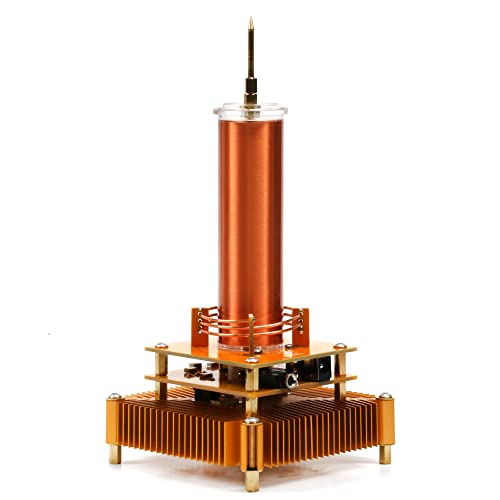 A desktop Tesla coil that plays music through plasma arcs — the lightning IS the speaker, and it looks absolutely unreal on a desk.