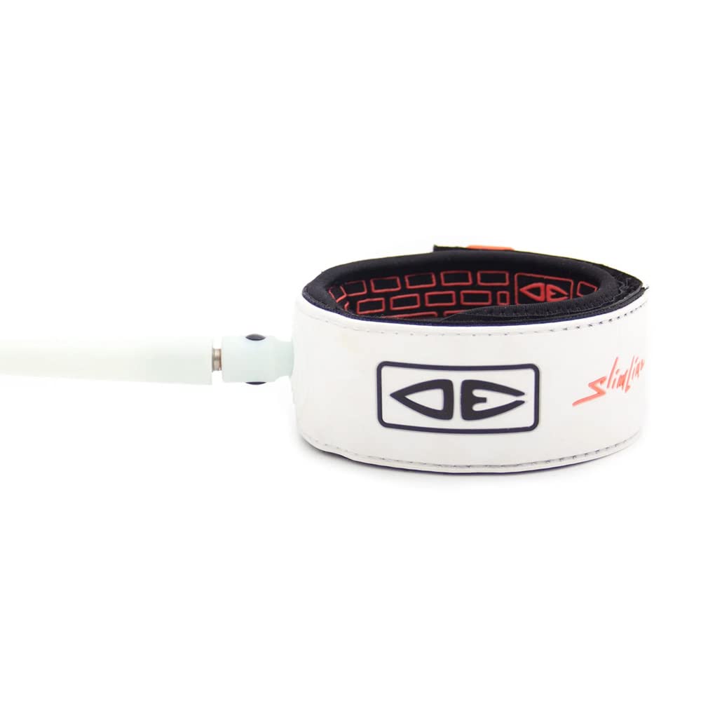 Ocean and Earth Slim Line One-xt Light Weight Comp Surf Leash 6 ft White