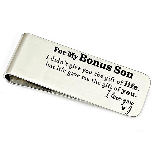 Stepson Money Clip Bonus Son Life Gave Me You Personalized Wallet Money Wallet Personal Money Wallet Money Clip Stepmom Mother Step Blended STEPSON-MONEY