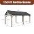 MONDAWE 12 x 20 ft. Wood Gazebo Cedar Framed Wooden Gazebo Patio Steel Hardtop Gazebo with Galvanized Steel Gable Hardtop Roof for Patio Lawn Backyard, Black Roof + Dark Wood Frame