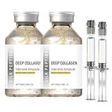 Suero en Ampolla Hidratante de Colágeno Profundo con Péptidos de Seda, esencia facial ligera anti-envejecimiento para una piel suave y de aspecto liso, ampolla de cuidado diario hidratante para la