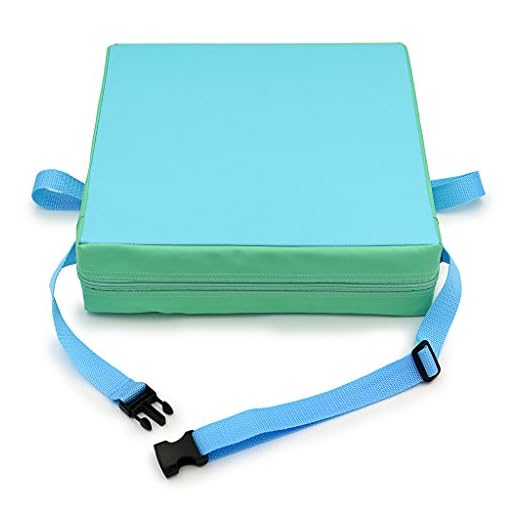 Sumnacon Chair Increasing Cushion - Baby Toddler Kids Infant Portable Dismountable Adjustable Highchair Booster Cushion Washable Thick Chair Seat Pads Buckle Strap (Green+Blue)