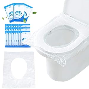 100 Pack Disposable Plastic Toilet Seat Covers,Portable Potty Seat Covers for Travel,Toilet Seat Protectors for Toddler…