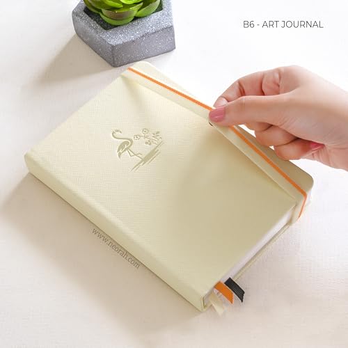 Image of NEORAH - B6 - ART JOURNAL | 200Gsm Dotgrid Notebook |144 Pages(17.5 x 12.5 cm) | Lay Flat |HardCover Bullet - Journal |3 Bookmarks |Elastic Closure| Inner BackPocket | Ideal-Bujo,Drawing (AFTER GLOW)