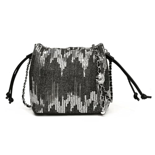 Sequin Purse Sparkly Denim Sequin Purse Crossbody Shoulder Bag with Zipper Trendy Ideal Gift for Girls Women