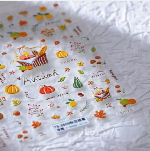 Image of Autumn Nail Art Stickers 5D Embossed Nail Decals Self-Adhesive Colorful Nail Supplies Fall Harvest Manicure Thanksgiving Day Stickers for Women Girls DIY Nails Decorations