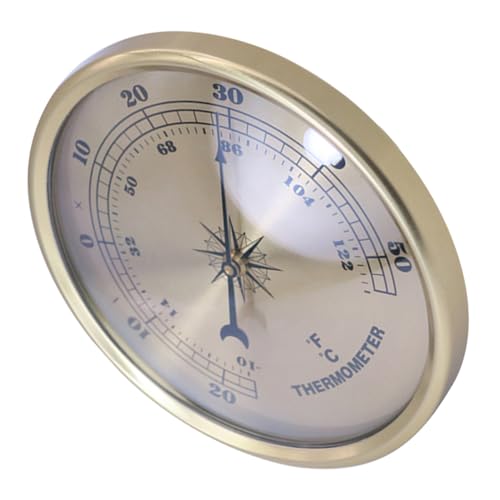 IWOWHERO Outdoor Temperature Thermometer Decorative Circular Metal Thermometer Large Digital Readout Accurate Lightweight Portable