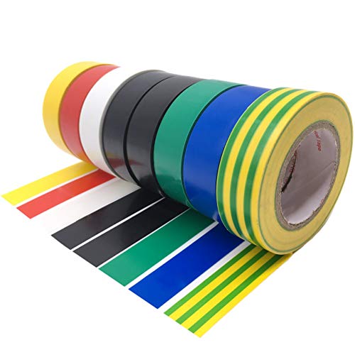 9 Roll Multicolor Electrical Tape, Maveek 0.67 Inch 65.62 Feet Utility PVC Insulation Tape Adhesive Duct Tapes, Work Great for Waterproof, Flame Retardant, Cold Resistance and Non-Conductive(9 Colors) - Thumbnail 7