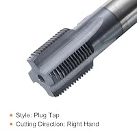 QUARKZMAN Gewindebohrer 7/8"-20UNS, Cobalt HSS-Gewindeschneider(rechts), Schaftdurchmesser 14mm, TiCN-Beschichtung, Flachkopf-Gewindebohrer mit gerader Nut – Ansicht 5