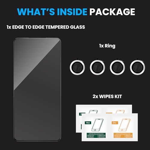 Image of FIRST MART Tempered Glass for Motorola Edge 70 5G with Silver Camera Ring Guard & Installation Kit | HD Clear Edge-to-Edge Screen Protector, Scratch Resistant, Case-Friendly | Pack of 1