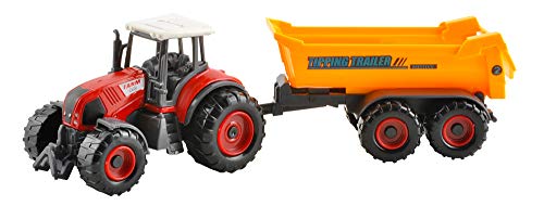 ISO TRADE Farm Set 6 landwirtschaftliche Maschinen Spielzeug Kinder Traktoren Anhänger
