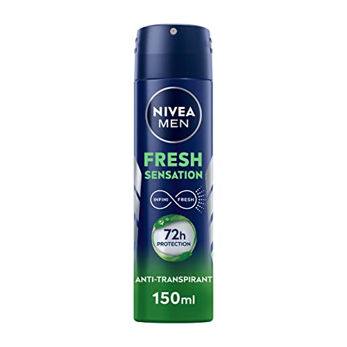NIVEA MEN Déodorant Spray Fresh Sensation (1 x 150 ML), Déodorant Homme fraîcheur 72 h, Anti-Transpirant parfumé Longue durée à la Formule INFINIFRESH Unique