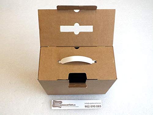Pack 25 Cajas maletín de 280x130x234mm. con asa para envíos de fácil montaje.