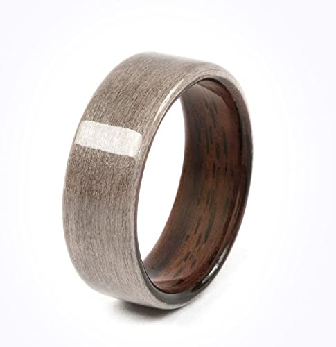CNICK Tesla Key Ring Accessories: Handmade Wooden Ring for Model 3/Y/X/S to Replace Key Card Key fob. (12, Silverose)