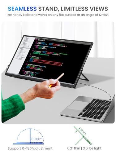 Image of UPERFECT Portable Monitor 21.5 inch, FHD 1080P 100Hz QLED 125% sRGB Gaming Monitor with Stand, Bag & VESA, Large Second Screen for Laptop, Computer, Phone, Mini PC, Game Consoles