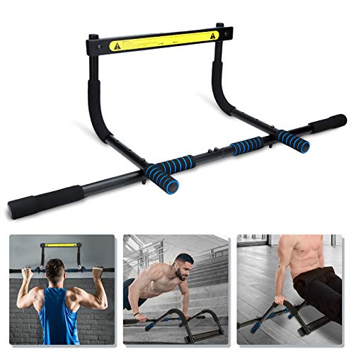 Klimmzugstange Türrahmen Pull up Bar,SGODDE Klimmzugstange Tür 100kg,Klimmzugstange Wand bis 85cm,Verstellbare Breite Ohne Schrauben Robuste mit