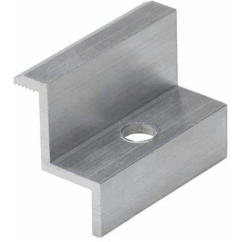 NAKA 10x Endklemme PV Solarpanelen ALU | Photovoltaik Randklemme Montageschiene Zubehör für Modulhöhe 40 mm | Solarmodul Klemme zur Montage von Aluminiumprofilen 50 mm Cover