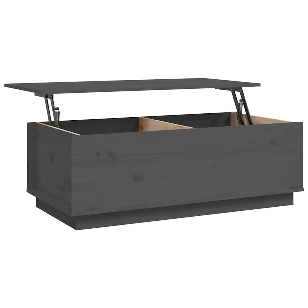 Fengshui Stolik kawowy szary 100 x 50 x 35 cm lite drewno sosnowe