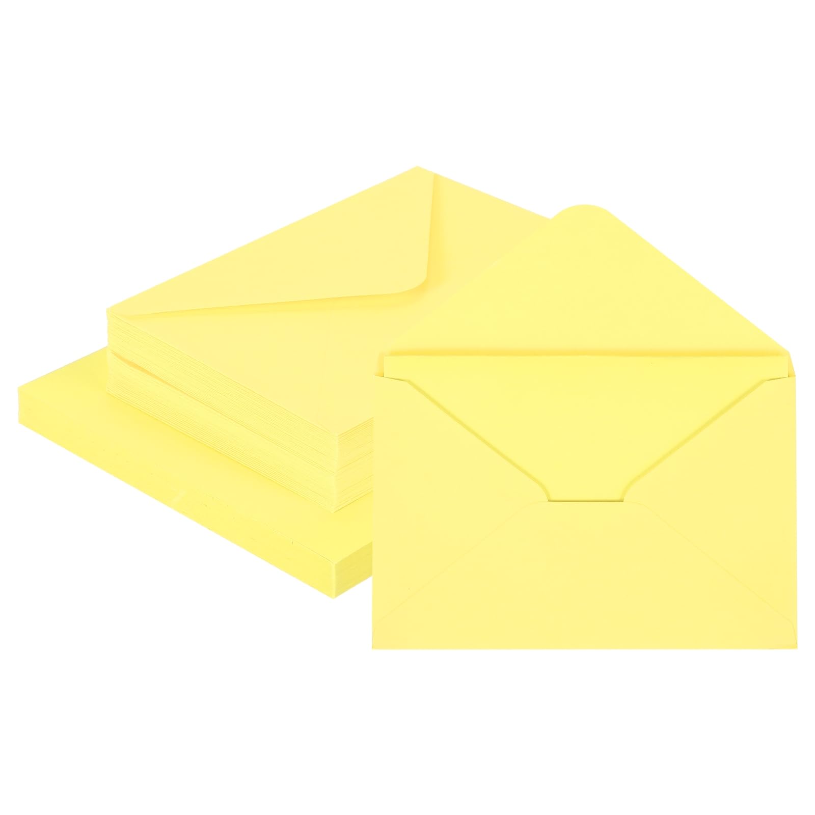sourcing map 50 Pack 5.9x7.9 Blank Cardstock Paper with Envelope, Light Yellow Card Stock Bulk Thick Folded Heavy Cardstock Paper for Printer DIY Cards Greeting Gift Wedding Postcards