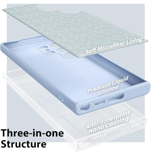 Image of DIZORO Microfiber Candy Case Compatible for Samsung S24 Ultra Smooth Touch Cushion Liquid Soft Silicone Gel Rubber Phone Cases Non-Slip Full Body Protective Shockproof Back Cover, Carolina.