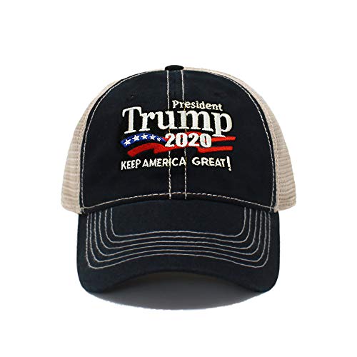 CHOK.LIDS Trump 2020 Keep America Great Campaign Embroidered US Hat Baseball Trucker Cap New TC10 (Black)