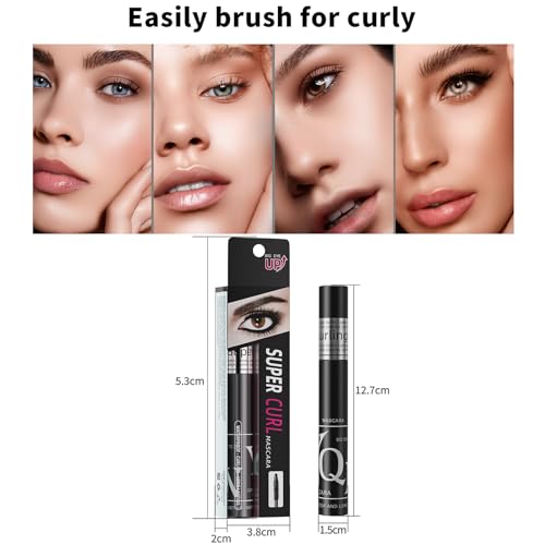 4D Lash Volumising Mascara, Long-Lasting Black Mascara Defining and Volumising Liquid Eye Cosmetic Brush, No Clumping & No Smudging & No Flaking, Telescopic Lift, Black - Image 5