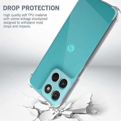 Image of Bumper Back Cover Case Transparent for Motorola G67 Power,Motorola G57 Power|Four Corners Protection|Camera Protection Back Cover Case -Transparent