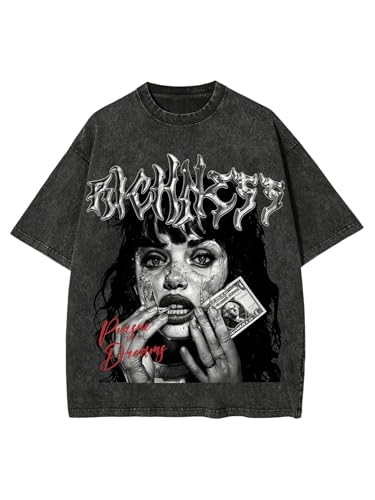 Milumia Men's Graphic T Shirt Figure Letter Print Short Sleeve Vintage Tee Tops