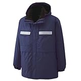 [ミドリ安全] 防寒服 コート 男女兼用 高視認 帯電防止 エコマーク認定 防水 撥水 RC2007 上 ネイビー LL