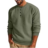 2024 Sweat Homme sans Capuche Automne Hiver Veste à Manches Longues Cardigan Hommes Grande Taille Henley Pull de Travail Veste Sportswear Sweat Décontracté Couleur Unie Sweat Pas Cher