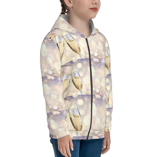 Champagne Celebrations 2025 Kids Pullover Hoodies Boys Zip Up Sweatshirts Girls Athletic Clothes with Pocket4