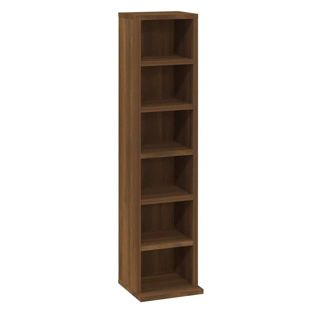 vidaXL Mobile Porta CD Rovere Marrone 21x20x88 cm in Legno Multistrato