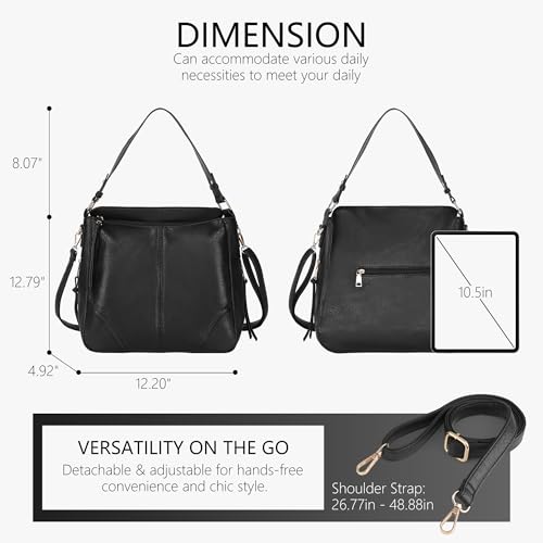 Image of TANTOMI Hobo Crossbody Bags for Women Vegan Leather Purses and Handbags Bucket Bags Ladies Shoulder Purses for Everyday