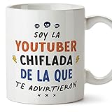 MUGFFINS Tazas para YOUTUBER mujer - En Español - Todos te advirtieron - 11 oz / 330 ml - Regalo original y divertido