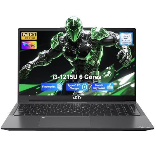 Image of NIMO 15.6 inch IPS FHD Student Laptop, Intel 6-Core i3-1215U Laptop (Up to 4.4GHz, Beats R5 7520U) with 16GB RAM 512GB SSD 65W Fast PD 180 View Backlit KB Fingerprint Wi-Fi 6, for Creator, Home Business