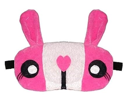 PRASJAL Velvet Cute Bunny Funny Cartoon Sleeping Eye Mask Slip Night Sleep Eye White and Brown Super Soft & Smooth Travel Masks for Men Women Girls Boys Kids