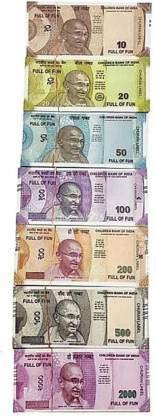 Sanvidecors Fake Dummy Notes for Playing (85*4=340 Notes) (Rs.100, Rs.200, Rs.500, Rs.2000 Notes) Currency Gag Toy (Multicolor)