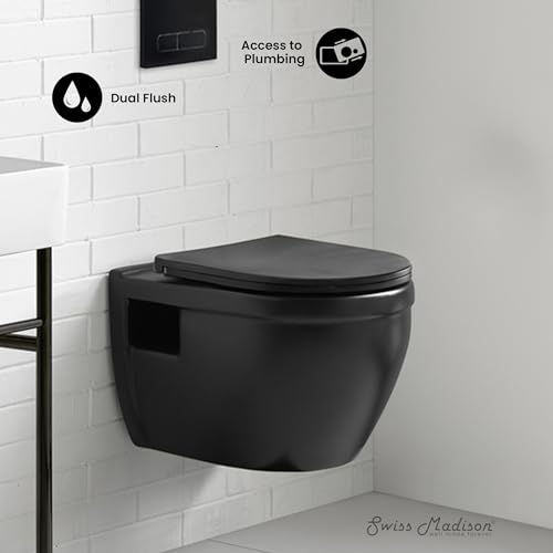 Swiss-Madison-Well-Made-Forever-SM-WT450MB-Ivy-Wall-Hung-Elongated-Toilet-Bowl-in-Matte-Black Swiss Madison Well Made Forever SM WT450MB Ivy Wall Hung Elongated Toilet Bowl in Matte Black