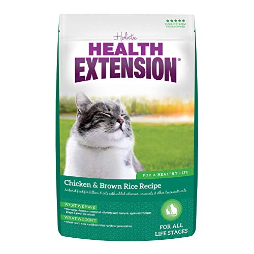 Health Extension Dry Cat Food, Natural Food with added Vitamins & Minerals, Suitable For All Kitten & Adult Cats, Chicken & Brown Rice Recipe, 4 lb