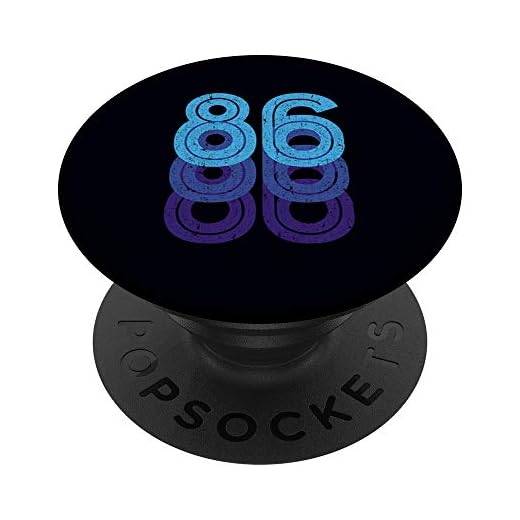 86 Número de la Suerte 86 años Edad de Cumpleaños Equipo Dep PopSockets PopGrip Intercambiable