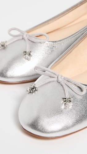 Image of Sam Edelman Women's Felicia Luxe Ballet Flats, Soft Silver, 7.5 Wide US