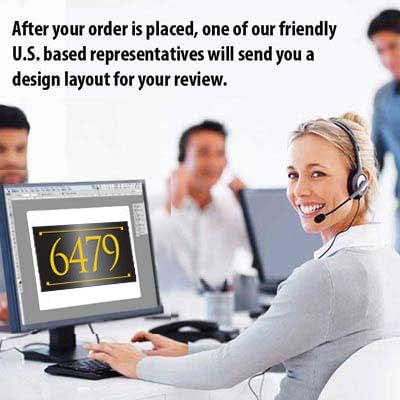 Miniatura 3 de Placa de dirección de piedra con números grabados. Letrero de dirección hecho de piedra sólida y real.