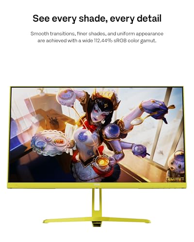 Image of Pixio PX248 Wave Yellow 24 inch 200Hz Refresh Rate FHD 1080p Resolution Fast IPS Panel 1ms GTG Response Time Built-in Speakers Gaming Monitor with Adaptive Sync