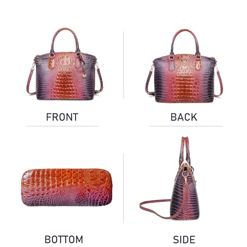 Image of Makcr Joacbv Women Purse Satchel Bag Long Crossbody Classy Tote Bag Top Handle Vegan Leather Ladies Handbags Embossed Pattern