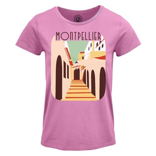 T-Shirt Femme Montpellier Centre Historique anti-transpiration pour voyage d'été