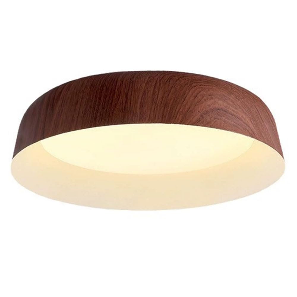 JXYDJH Retro Walnut Wood Grain Ceiling Light for Bedroom Fixtures Japanese Wabi-sabi Style Master Bedroom Metal LED Light Minimalist Nordic Round Study Warm Ceiling Light Elegant Lighting Fixture