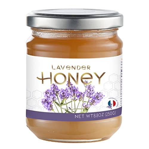 Gourmanity Authentic Lavender Honey From Provence, France, Made By Bees With Nectar From Lavender Flowers, 8.8 oz Jar