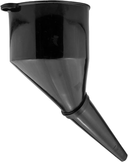 Black Angled Fuel Funnel  With fine mesh filter for easy refilling  Antistatic Lightweight Funnel  Practical and Versatile  Angled design that holds itself. Set by MYPURECORE