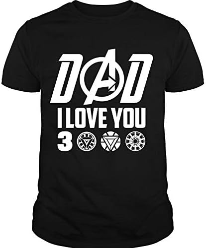Dad I Love You 3000 T Shirt, Iron Man Avengers T Shirt Unisex (XXXL,Black)